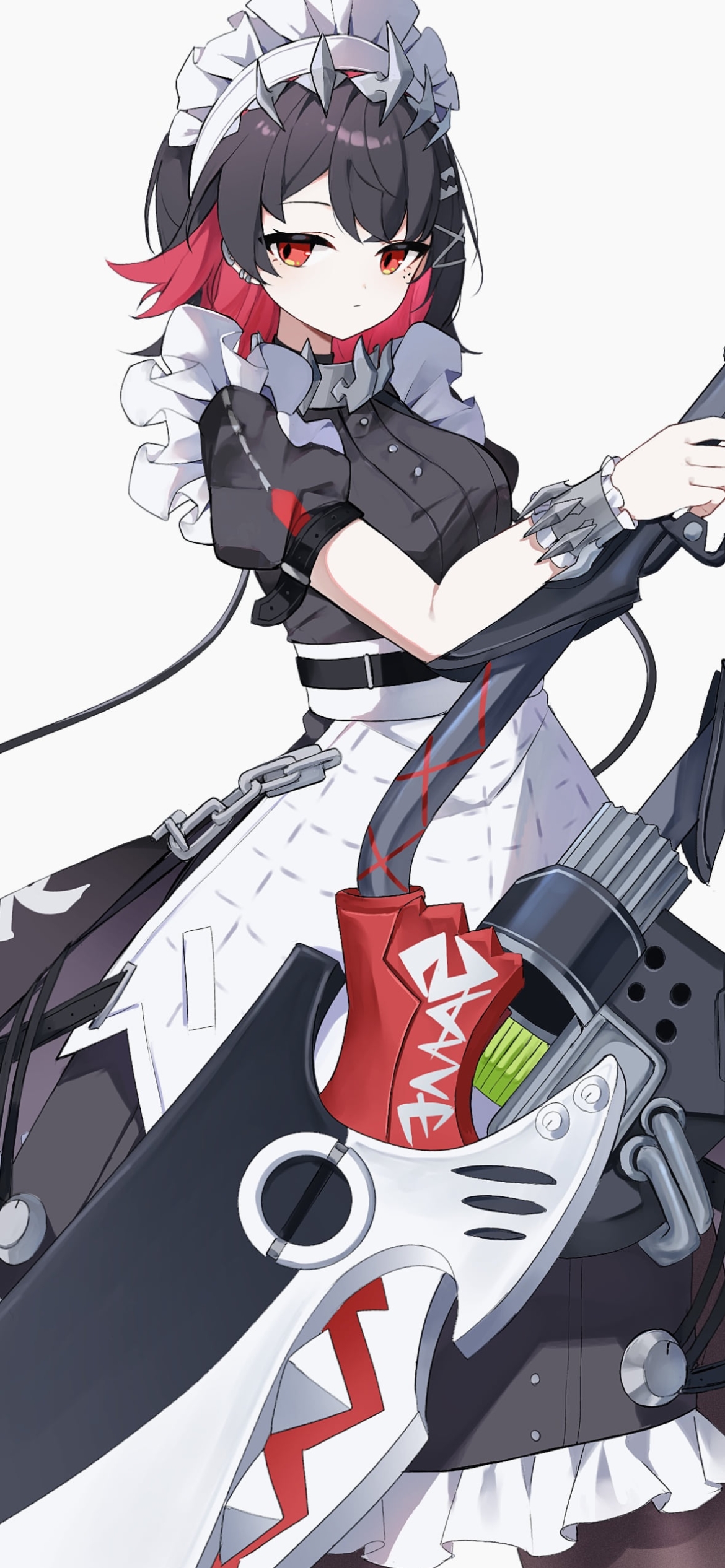メイド姿で武器を持つエレン・ジョー / ゼンレスゾーンゼロの1170 x 2532 / スマホ壁紙