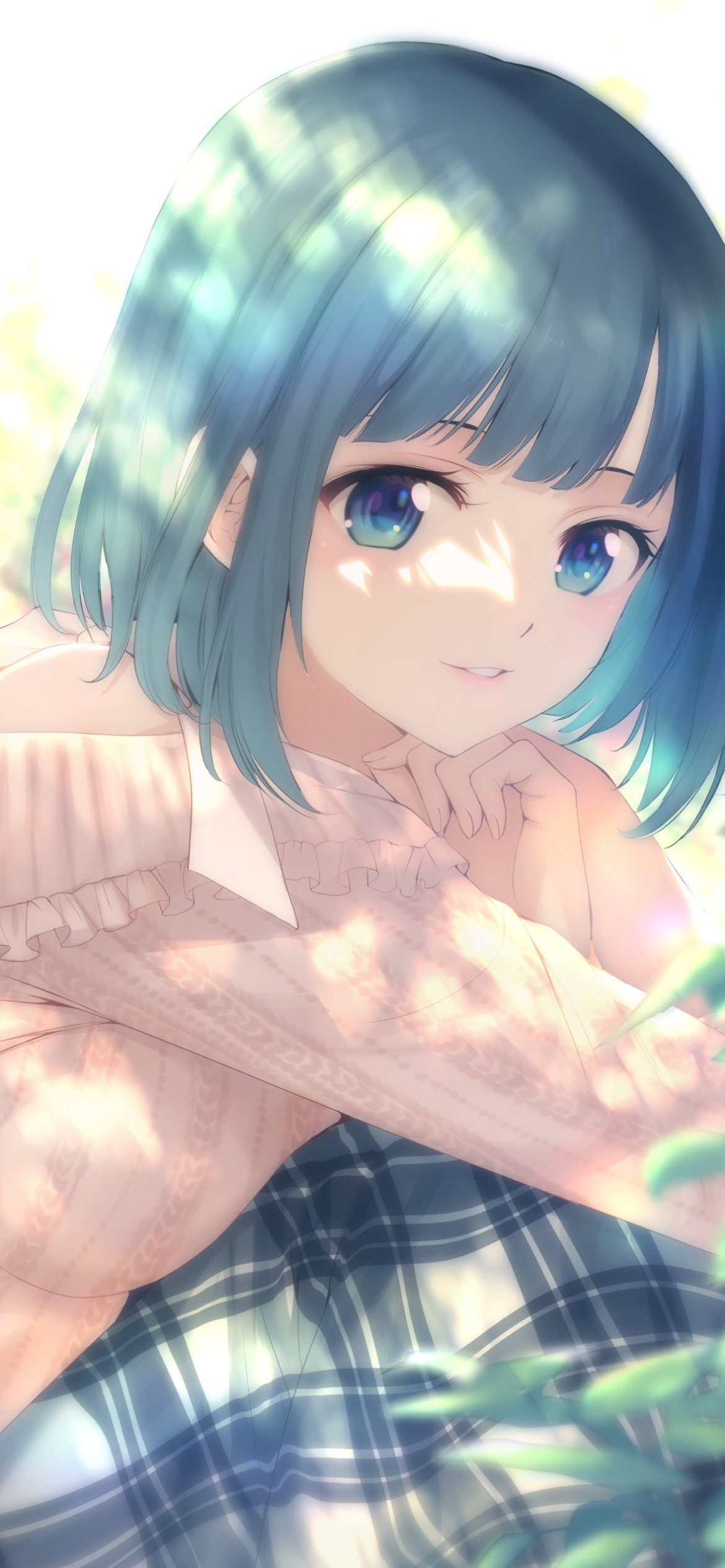 白いセーターを着た小野白菊 / 女神のカフェテラスの1170 x 2532 / スマホ壁紙
