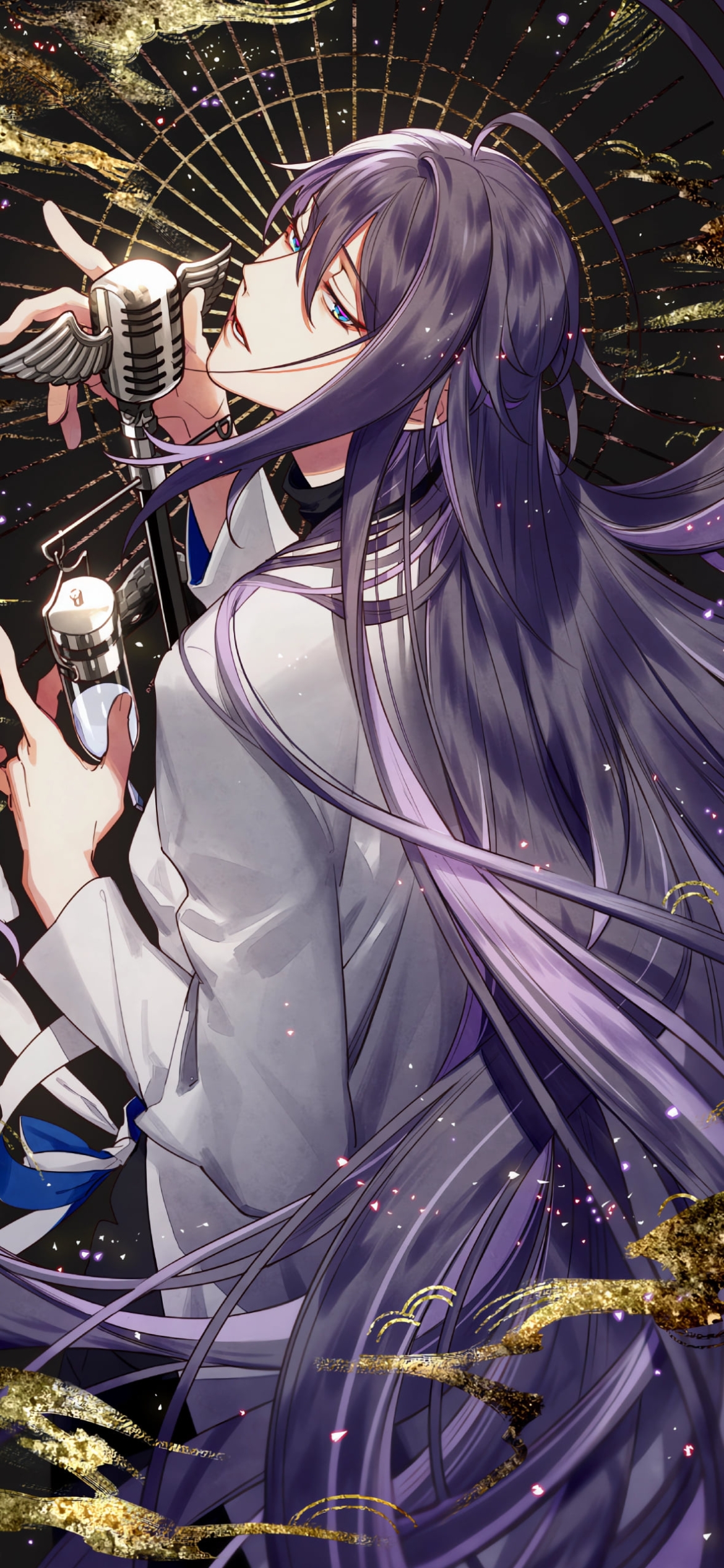 マイクで歌を唄う神宮寺寂雷 / ヒピノシスマイクの1170 x 2532 / スマホ壁紙