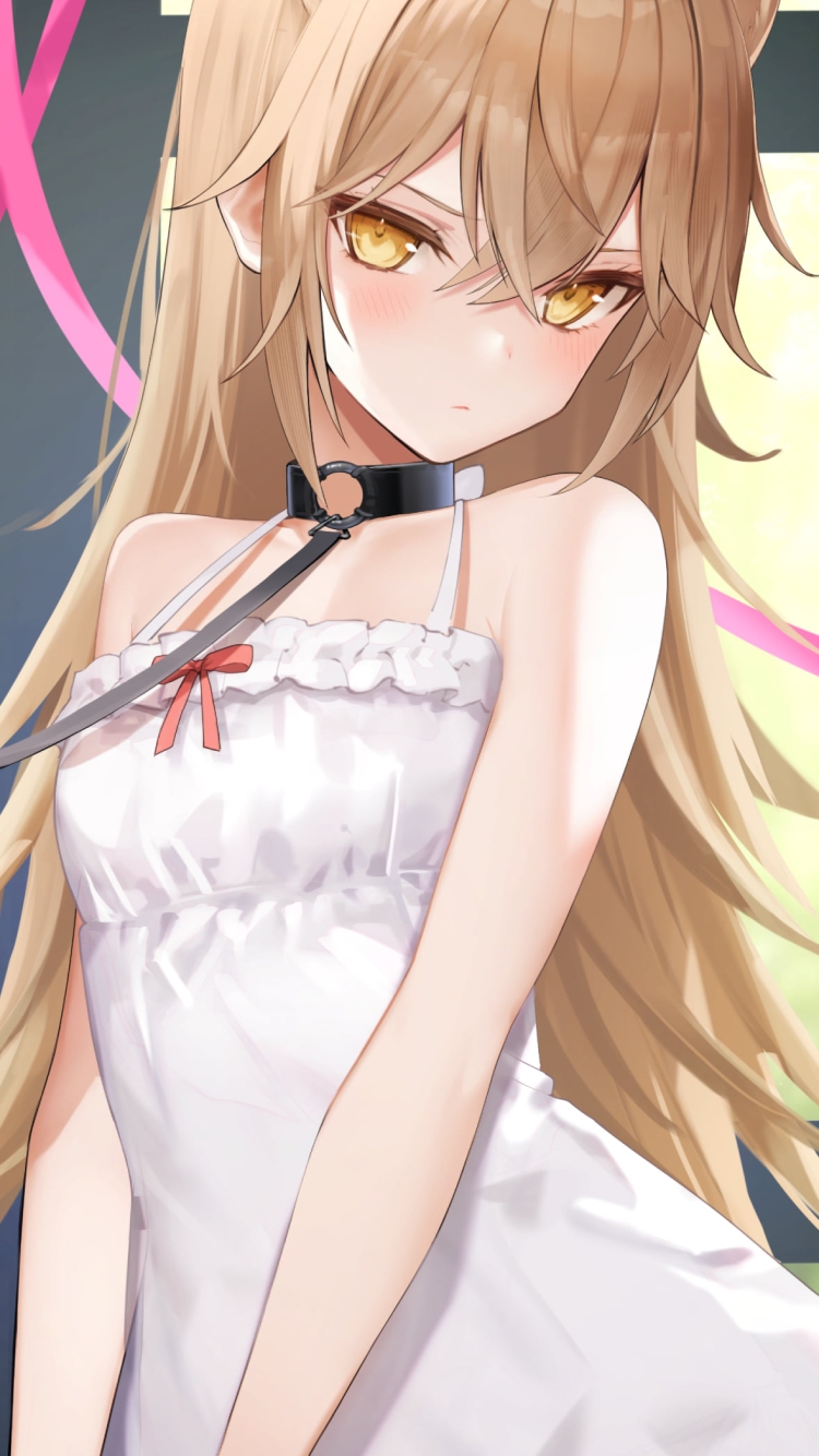 白いワンピースを着たるるどらいおん / バーチャルYouTuberの750 x 1334 / スマホ壁紙
