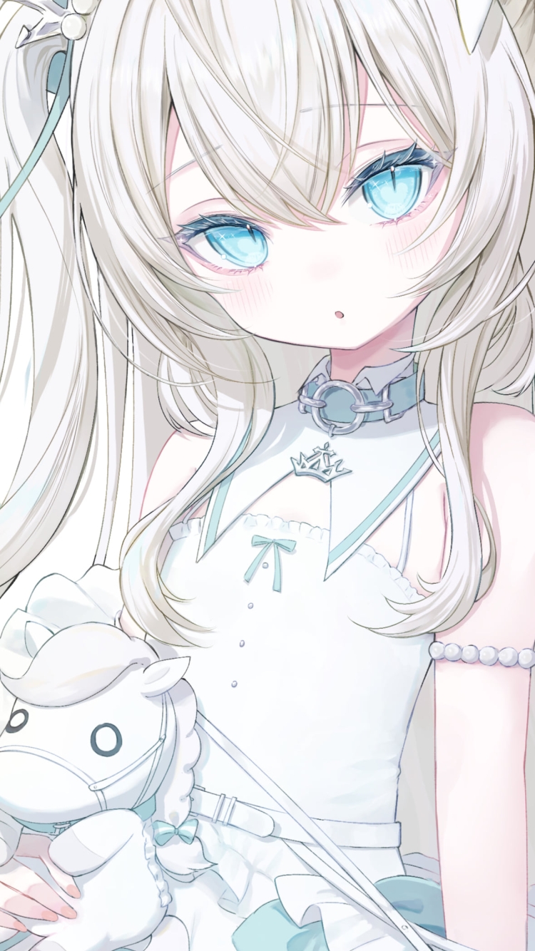 馬のぬいぐるみを持つpetr petrichor / バーチャルYouTuberの750 x 1334 / スマホ壁紙