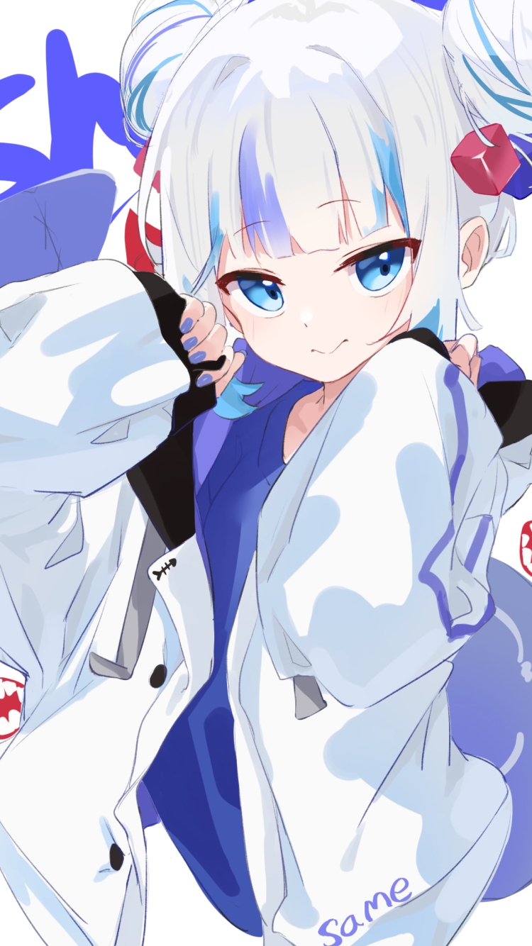 お団子ヘアーのがうる・ぐら / バーチャルYouTuber / ホロライブの750 x 1334 / スマホ壁紙