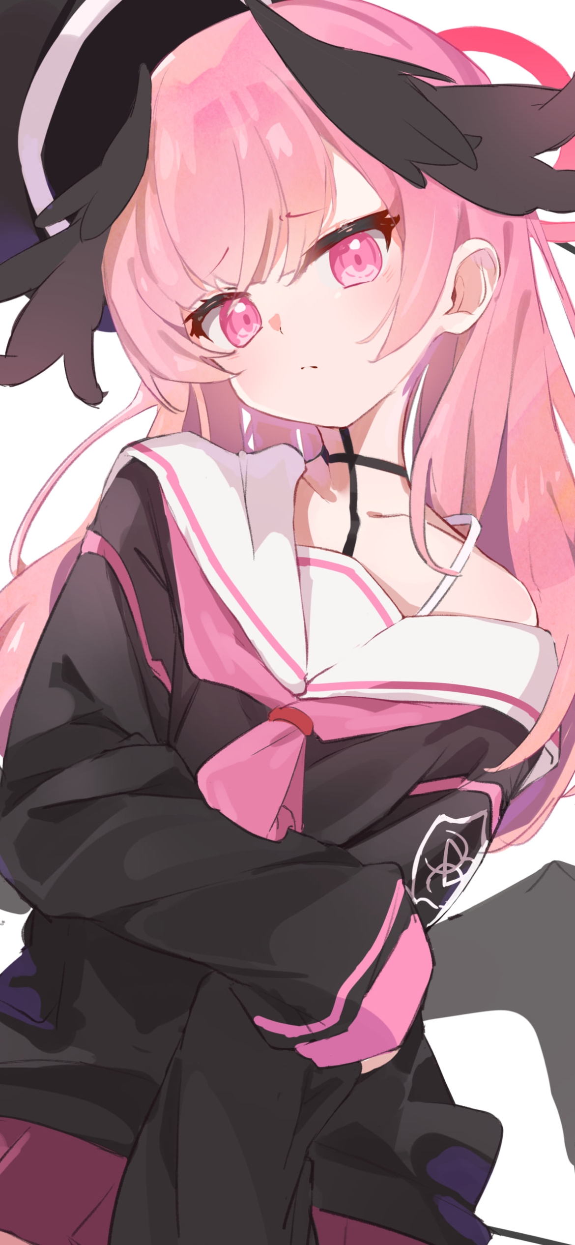 腕組みする可愛い下江コハル / ブルーアーカイブの1170 x 2532 / スマホ壁紙