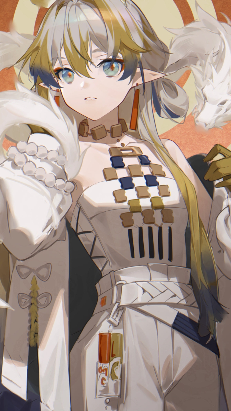 小さな白いドラゴンとスー / アークナイツの750 x 1334 / スマホ壁紙