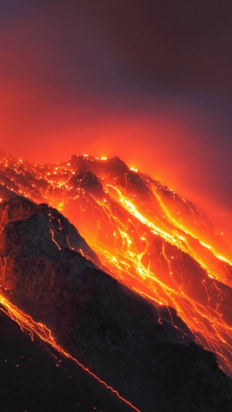 マグマ / 火山 / 熱の750 x 1334 / スマホ壁紙