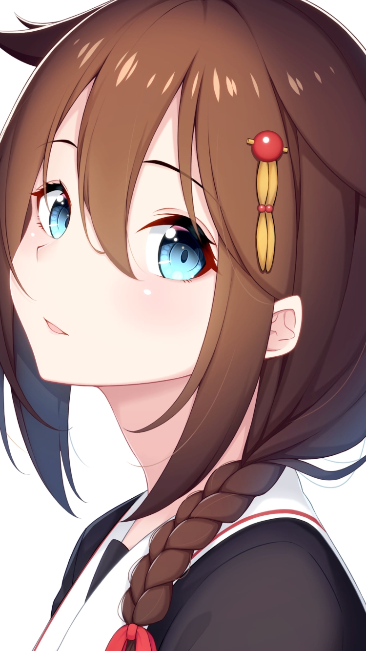 澄んだ瞳でこちらを見つめる時雨 / 艦隊これくしょん / 艦これの750 x 1334 / スマホ壁紙