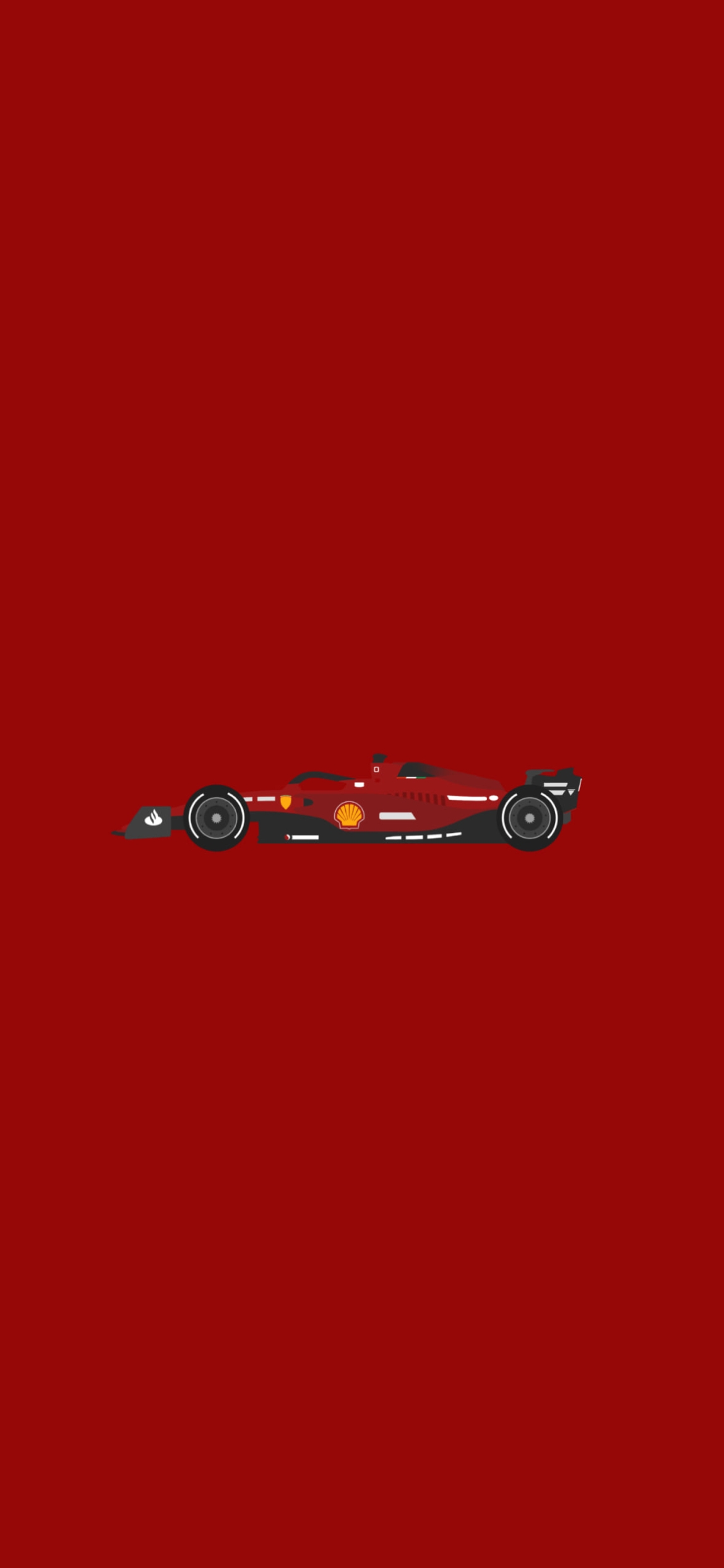 赤いF1カー / ミニマルの1170 x 2532 / スマホ壁紙