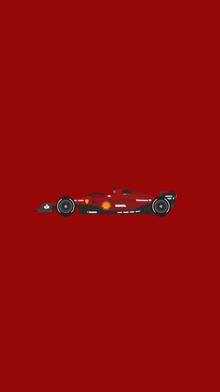 赤いF1カー / ミニマルの750 x 1334 / スマホ壁紙