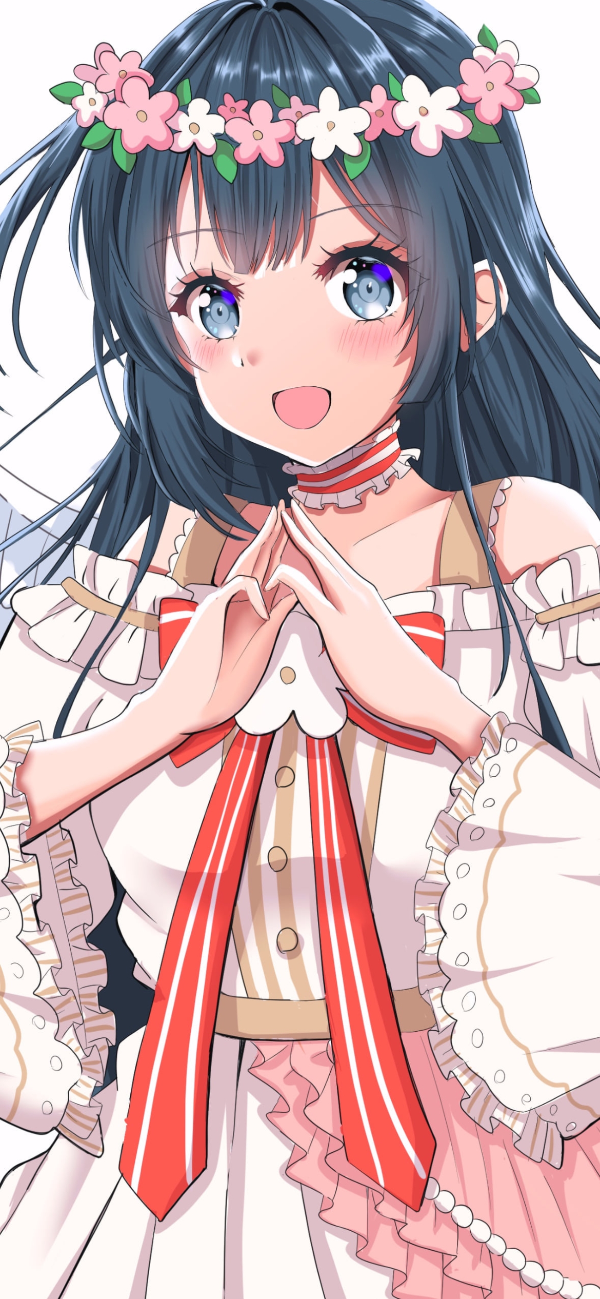 両手を合わせる笑顔の優木せつ菜 / 虹ヶ咲学園スクールアイドル同好会の1170 x 2532 / スマホ壁紙