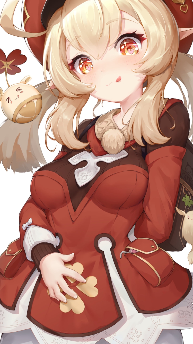 舌を出す可愛いクレー / 原神の750 x 1334 / スマホ壁紙