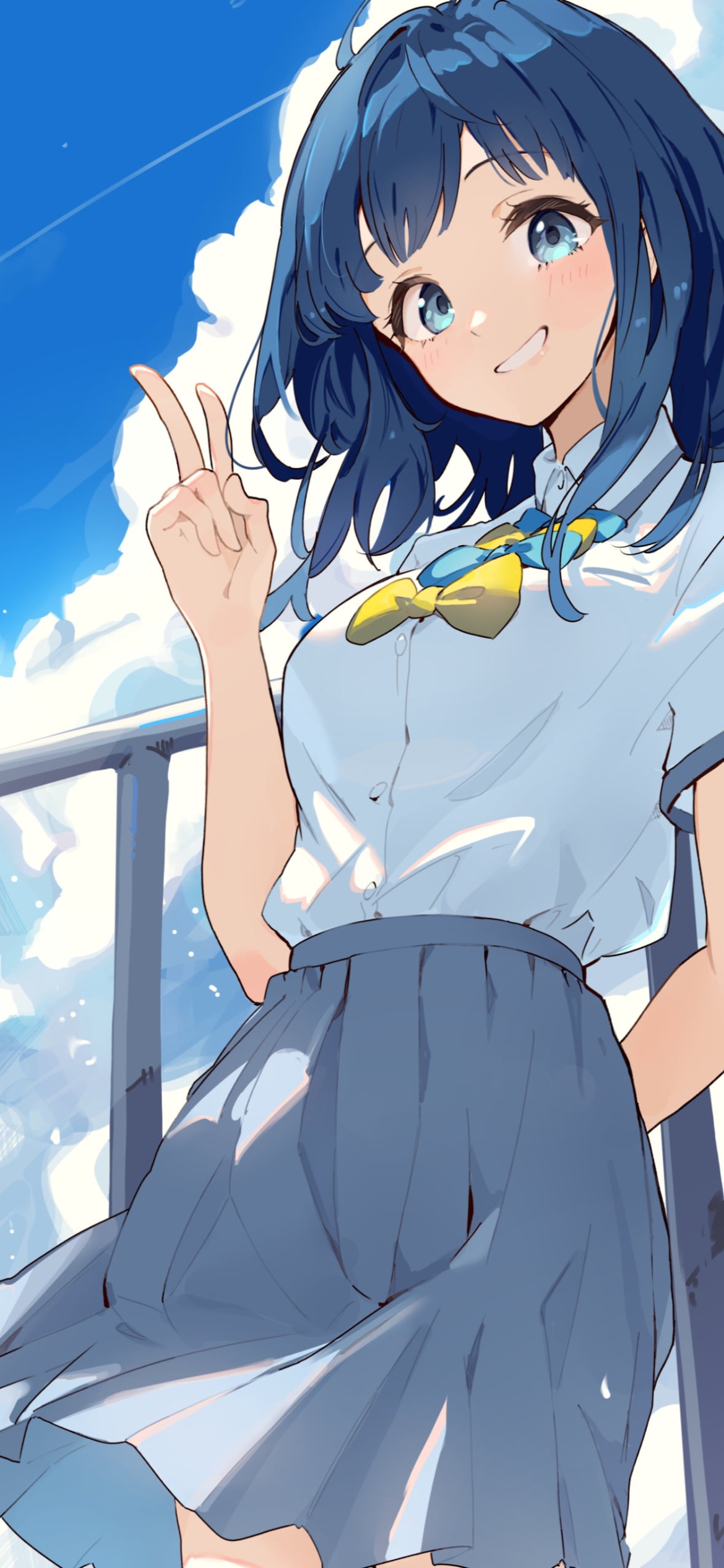 ピースをする八奈見杏菜 / 負けヒロインが多すぎる!の1170 x 2532 / スマホ壁紙
