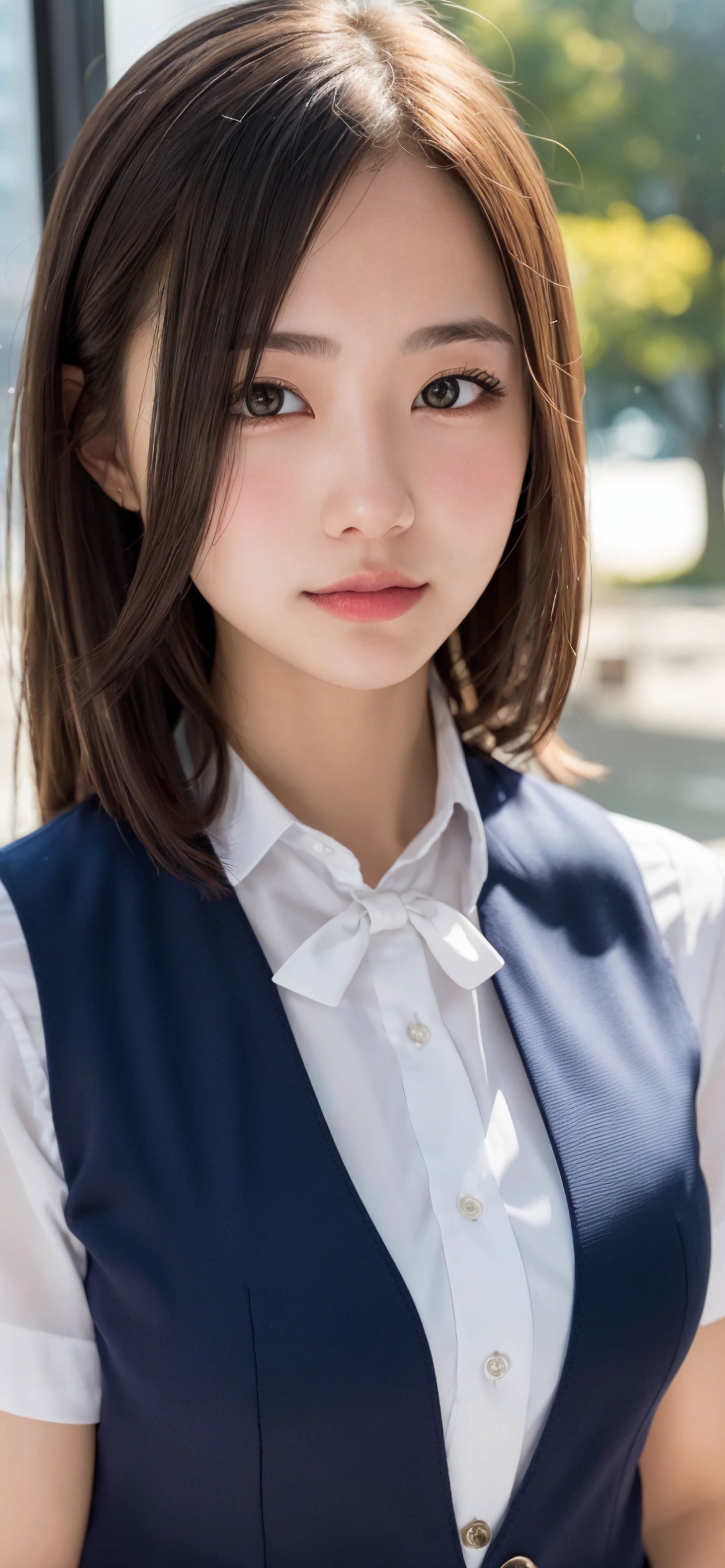 清潔感がある綺麗なOL / オフィス / 茶髪の1170 x 2532 / スマホ壁紙