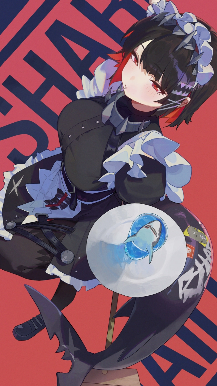 斜め上から見下ろしたエレン・ジョー / メイド / ゼンレスゾーンゼロの750 x 1334 / スマホ壁紙