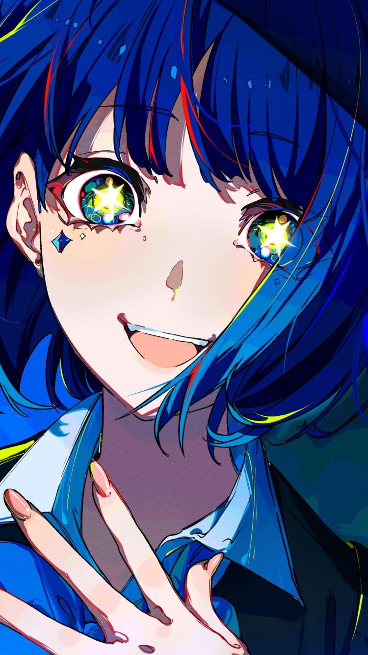 胸元に手をあてる笑顔の黒川あかね / 推しの子の750 x 1334 / スマホ壁紙