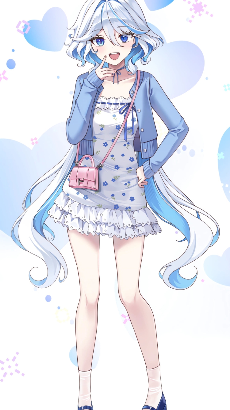 私服姿のフリーナ / 原神の750 x 1334 / スマホ壁紙