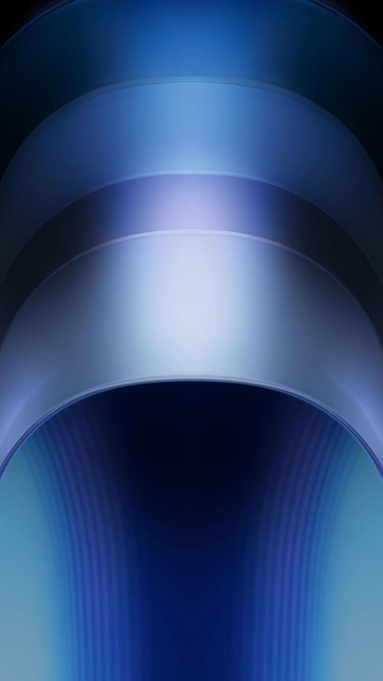 青いグラデーションの円 / IQOO Neo9 Proの750 x 1334 / スマホ壁紙