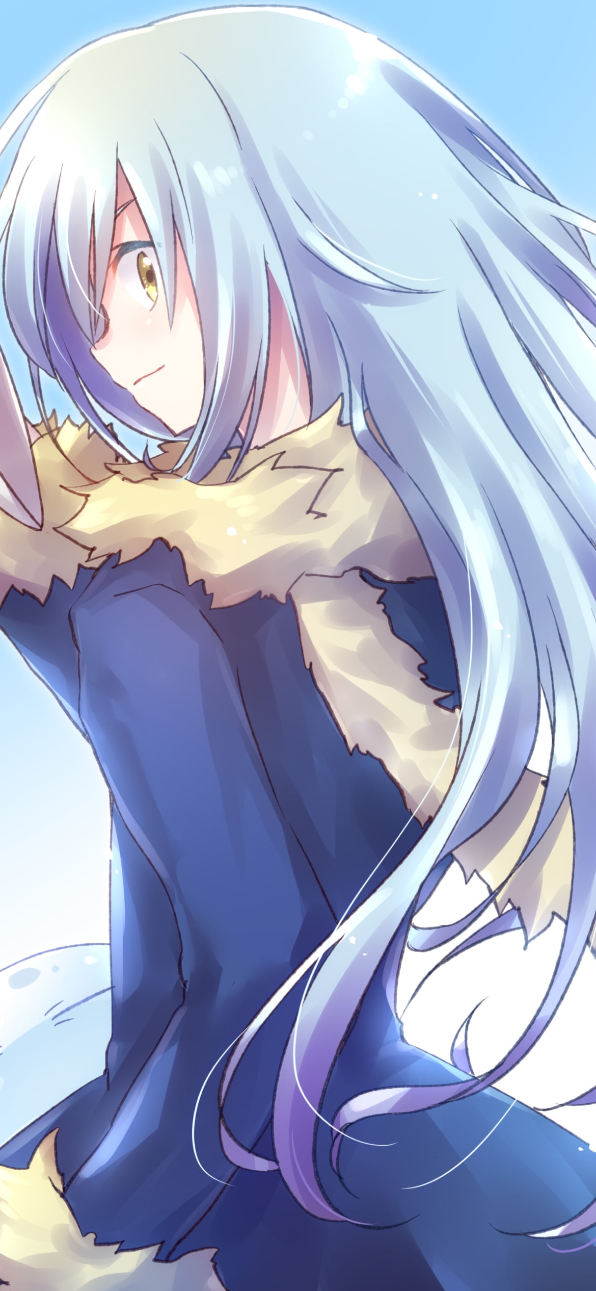 振り返ってこちらを見つめるリムル=テンペスト / 転生したらスライムだった件の1170 x 2532 / スマホ壁紙