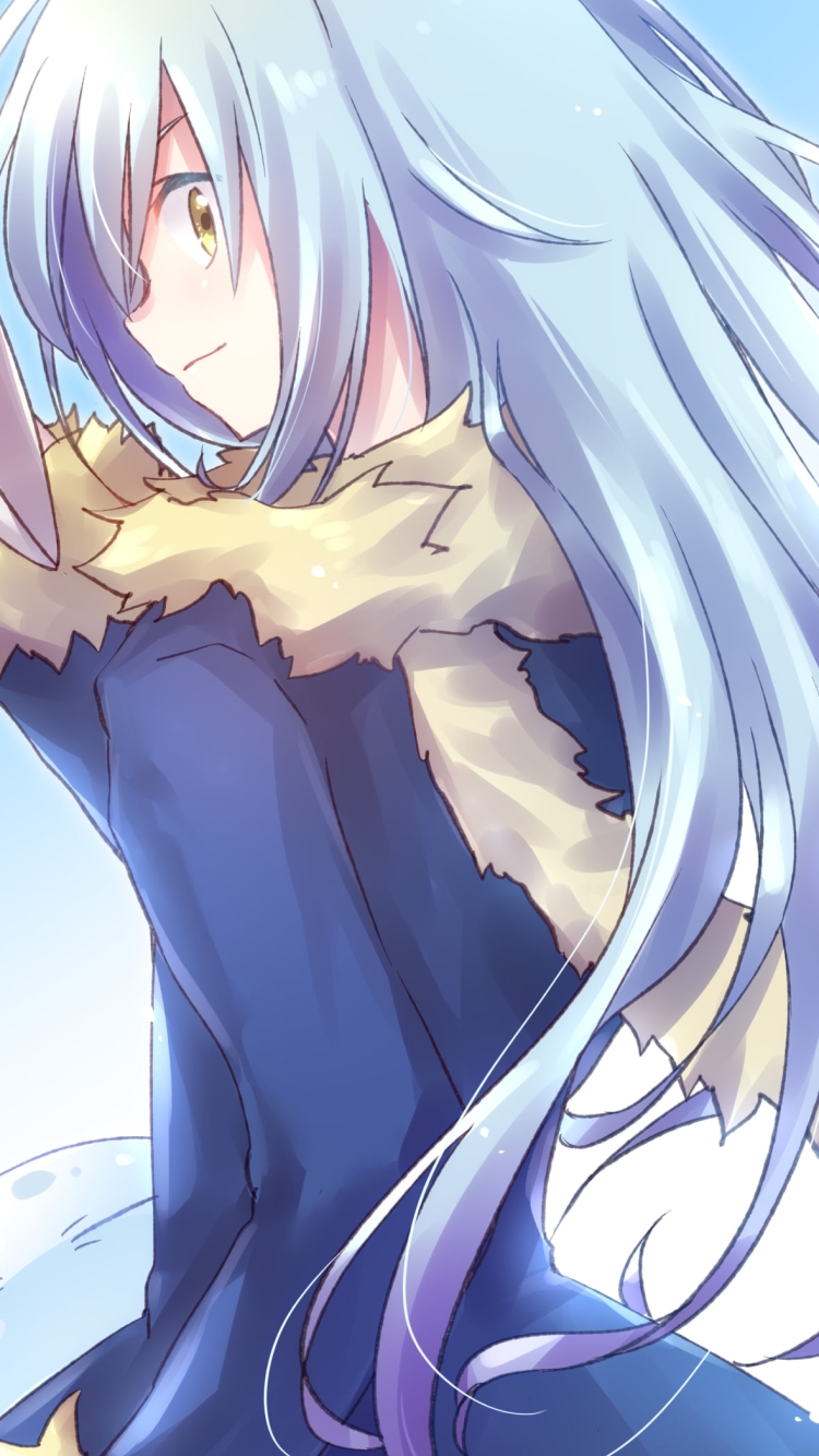 振り返ってこちらを見つめるリムル=テンペスト / 転生したらスライムだった件の750 x 1334 / スマホ壁紙