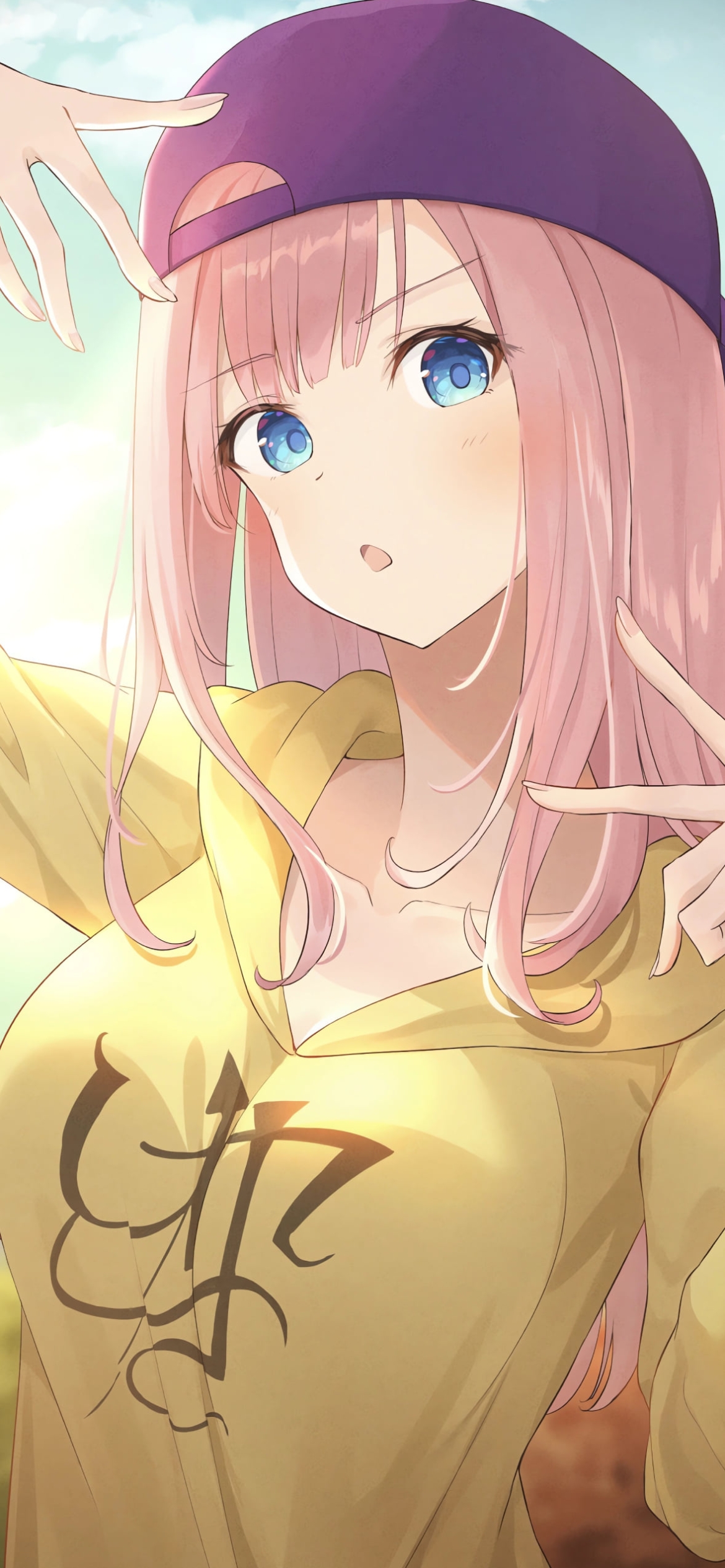 ポーズを取る藤原千花 / かぐや様は告らせたい～天才たちの恋愛頭脳戦～の1170 x 2532 / スマホ壁紙