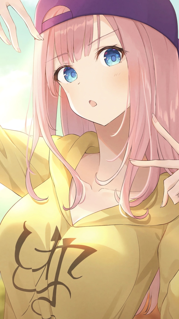 ポーズを取る藤原千花 / かぐや様は告らせたい～天才たちの恋愛頭脳戦～の750 x 1334 / スマホ壁紙