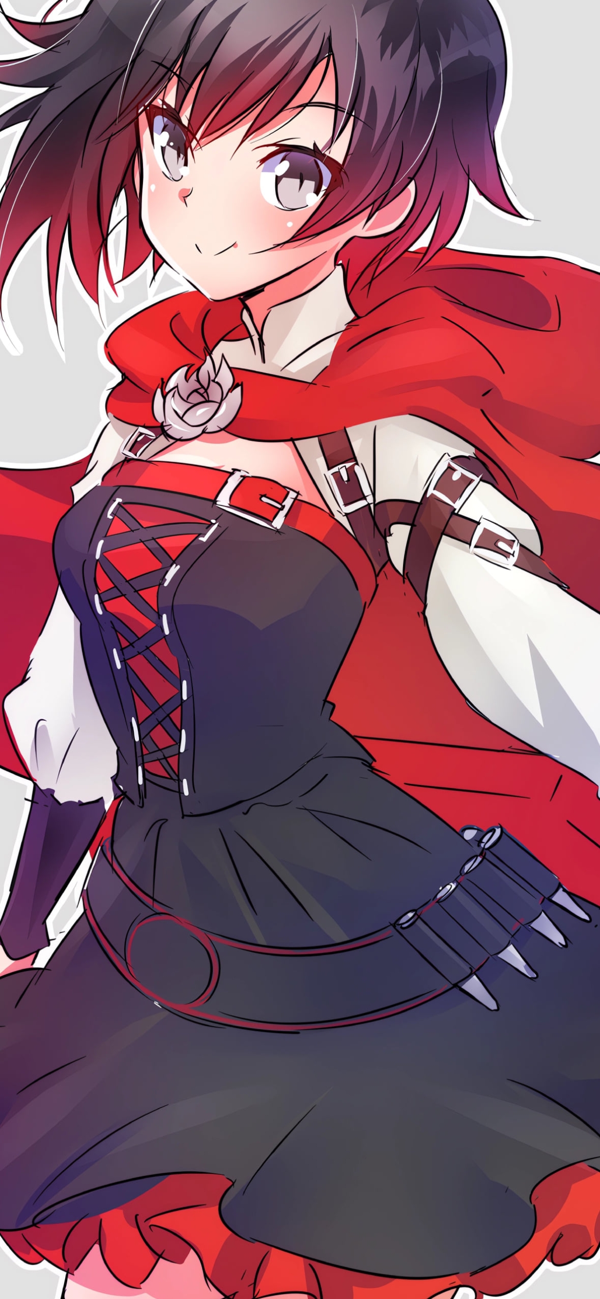 赤いマントを付けたルビー・ローズ / RWBYの1170 x 2532 / スマホ壁紙