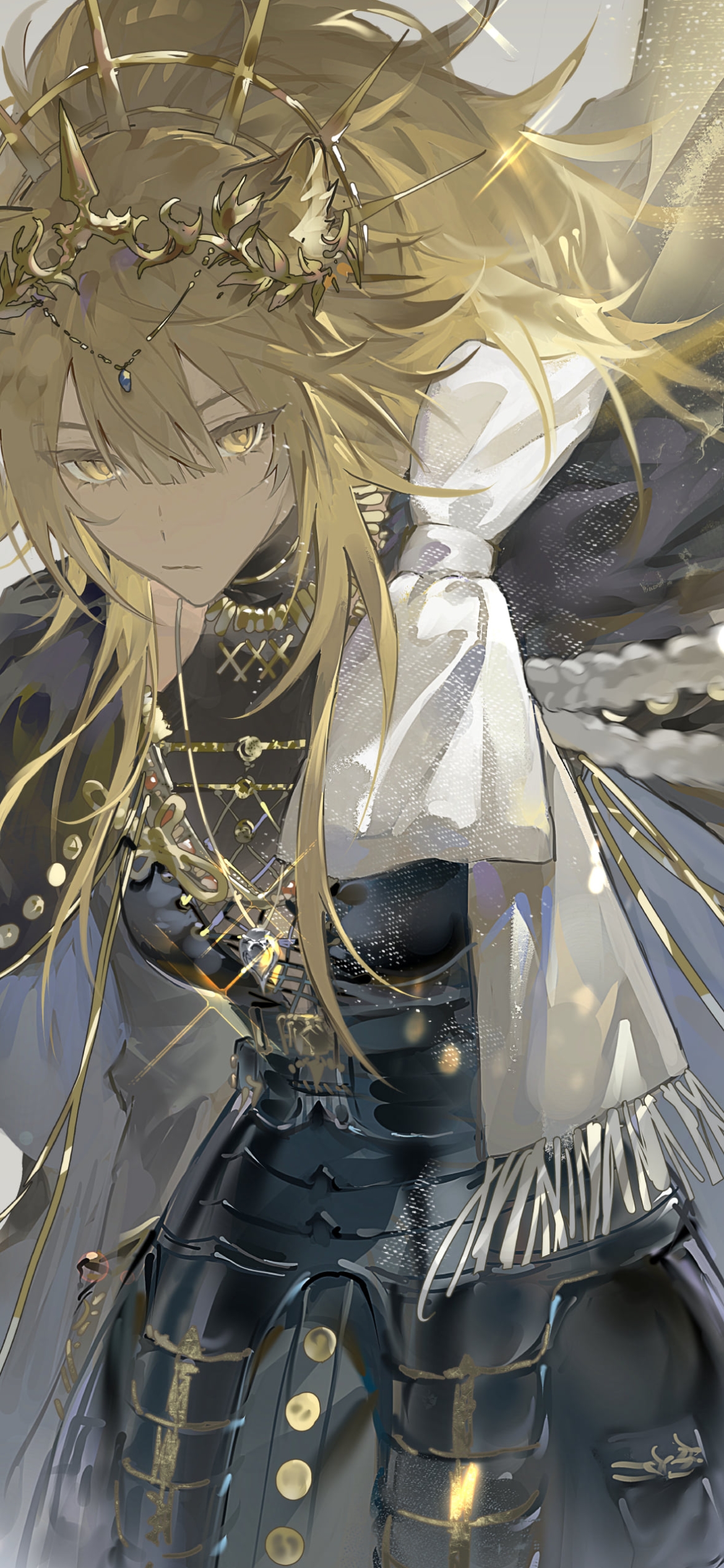 黒い甲冑を着たシージ / アークナイツの1170 x 2532 / スマホ壁紙