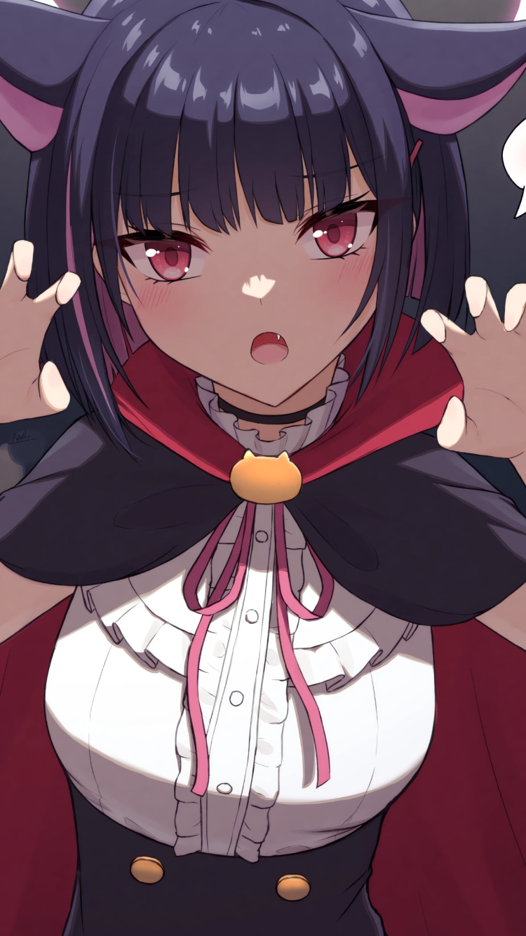 バンパイアコスをする杏山カズサ / ブルーアーカイブの750 x 1334 / スマホ壁紙