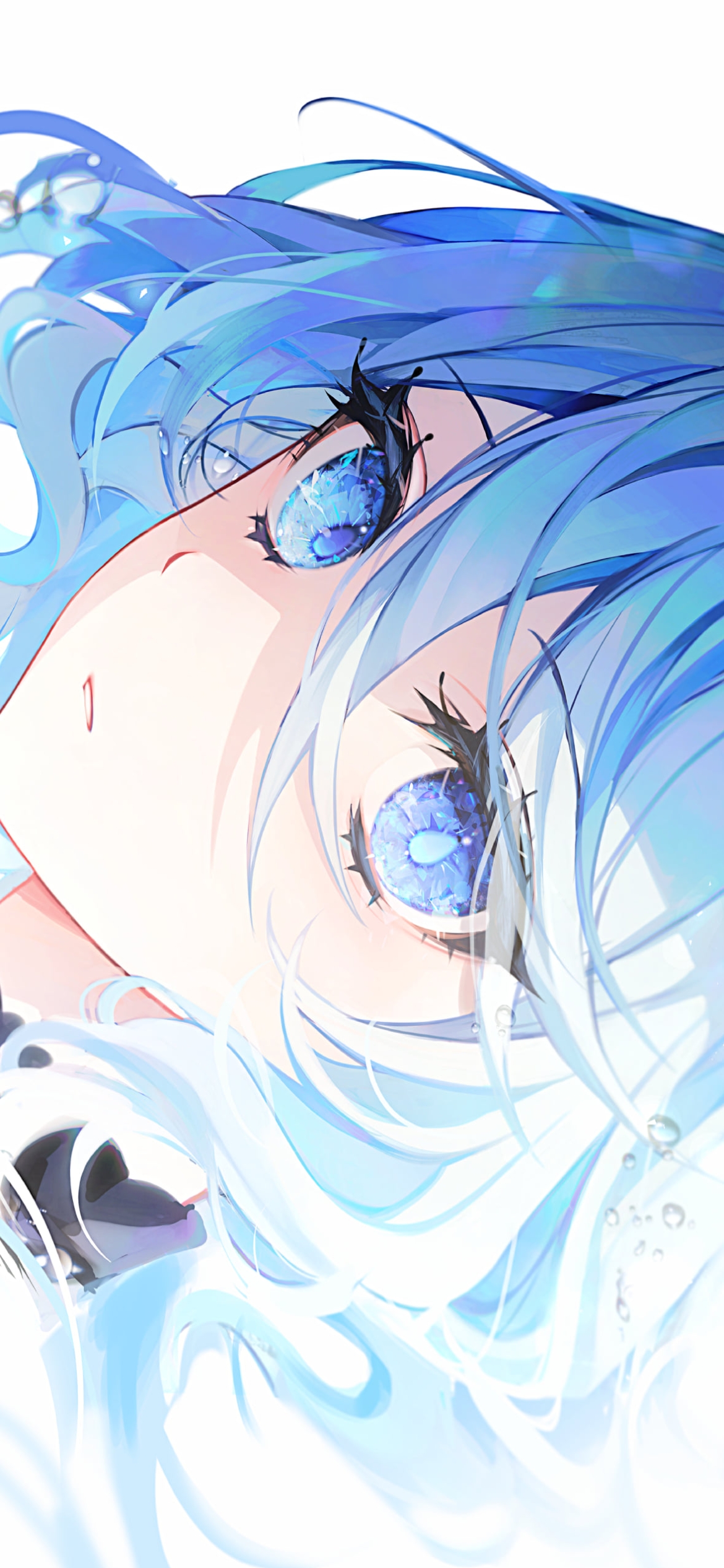 水色の瞳でこちらを見つめるフリーナ / 原神の1170 x 2532 / スマホ壁紙