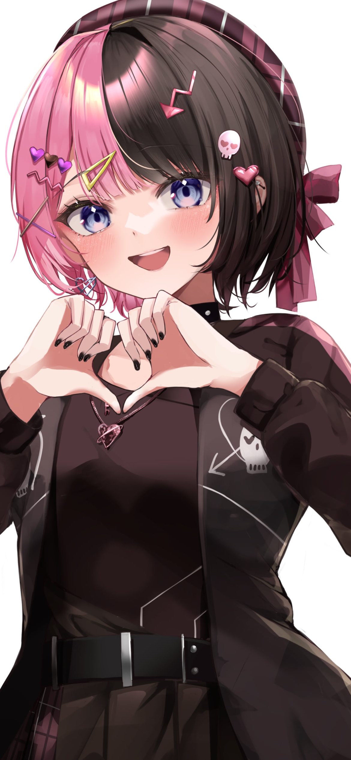 両手でハートを作る笑顔の橘ひなの / ぶいすぽっ！ / バーチャルYouTuberの1170 x 2532 / スマホ壁紙