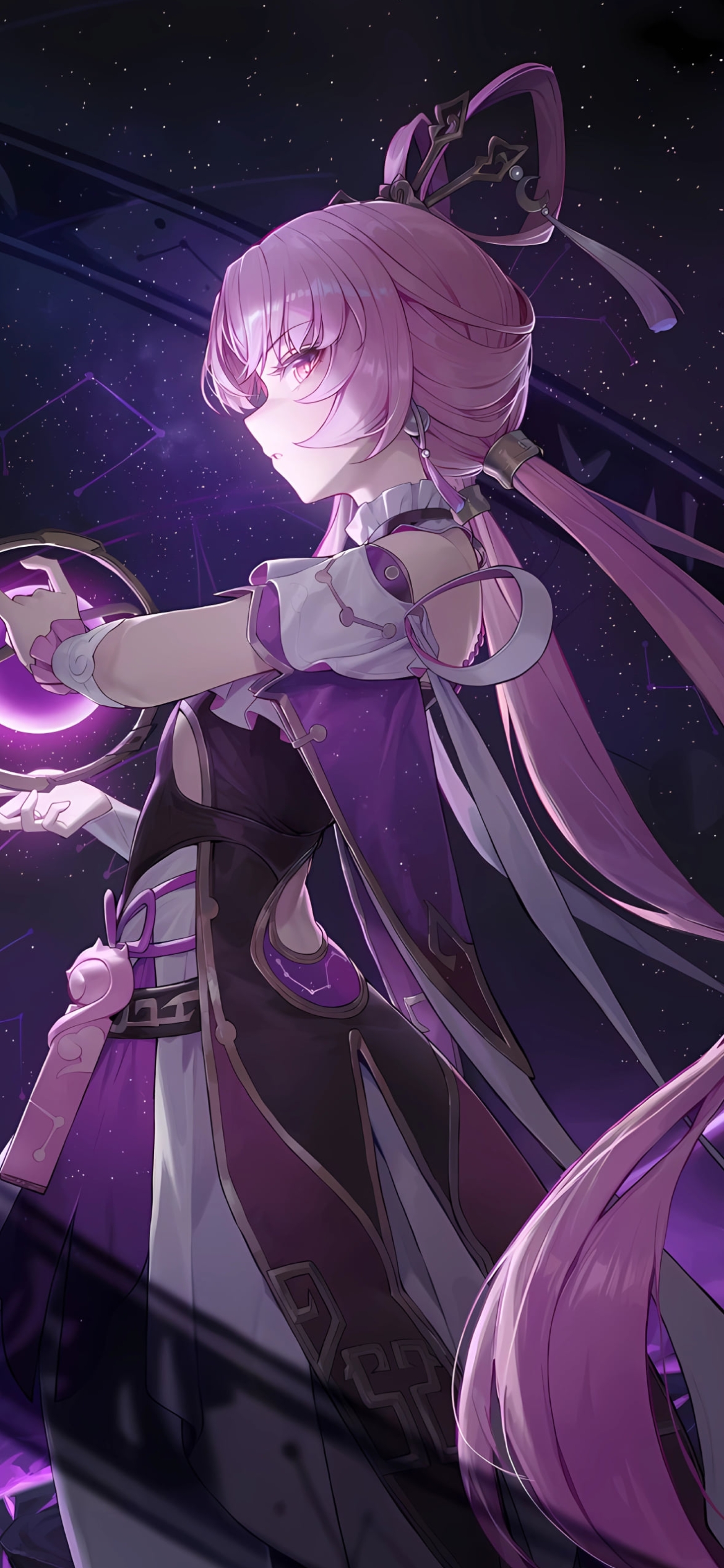 紫の星空と符玄 / 崩壊:スターレイルの1170 x 2532 / スマホ壁紙