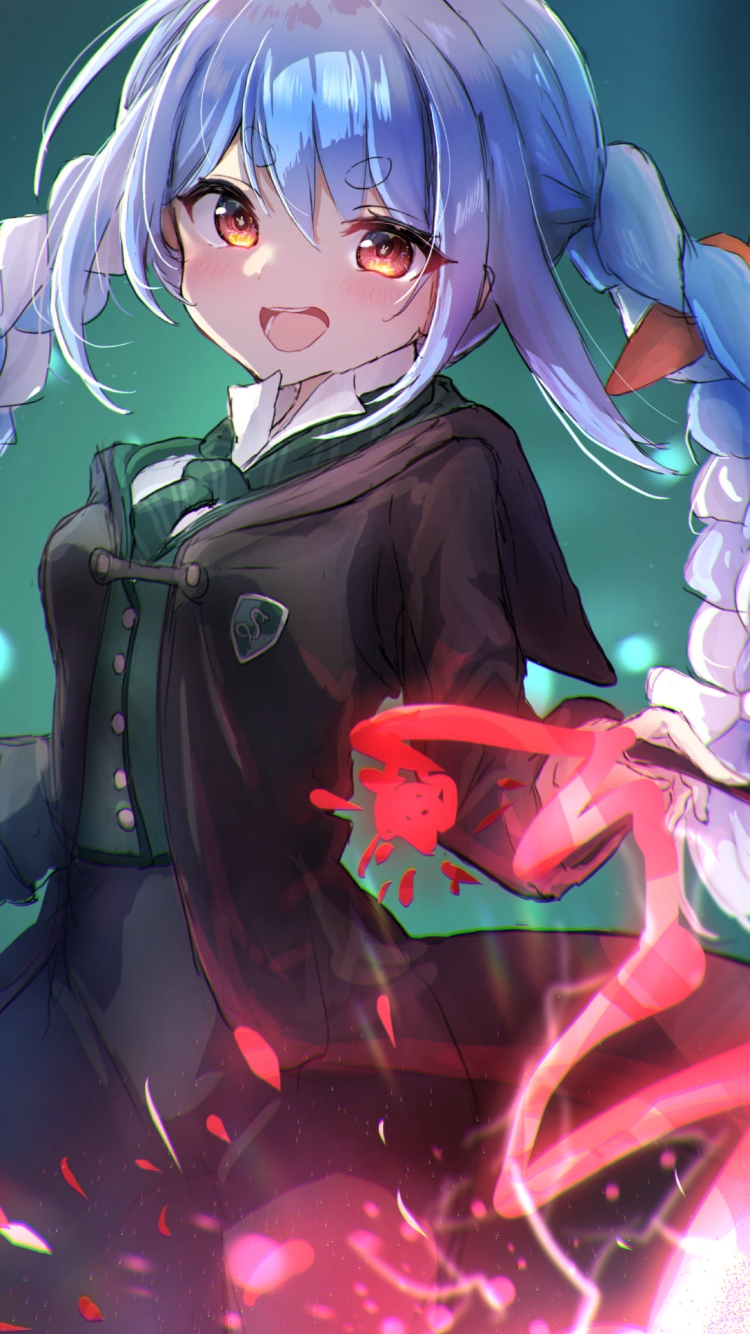 ワンドを持つ兎田ぺこら / バーチャルYouTuber / ホロライブ / ハリーポッターの750 x 1334 / スマホ壁紙