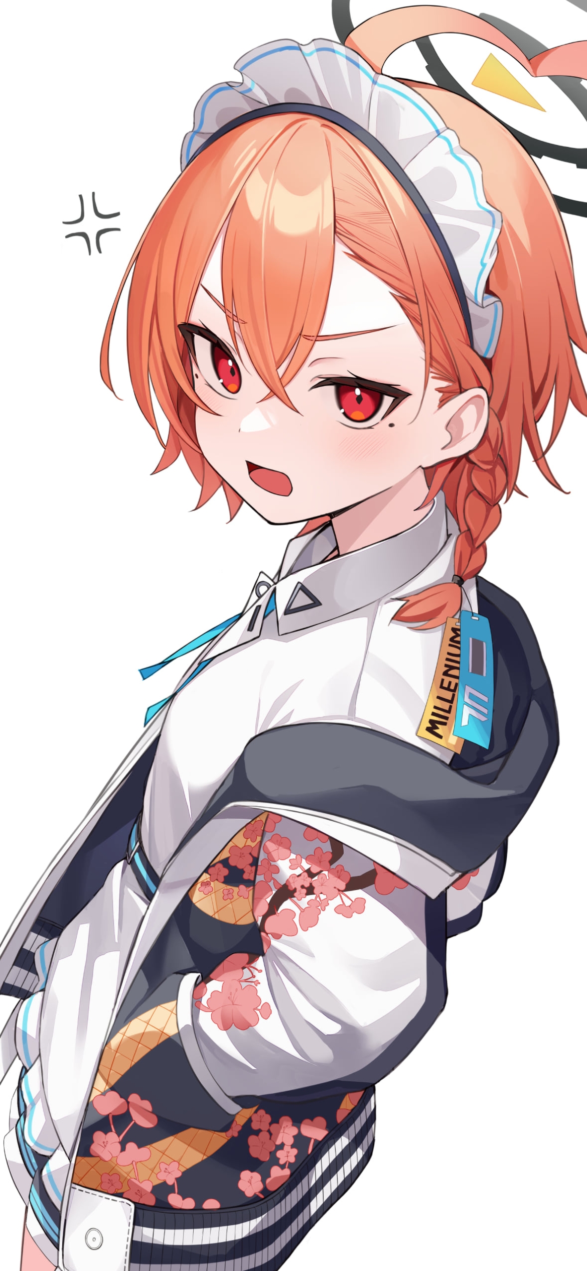 腰に手をあて怒る美甘ネル / ブルーアーカイブの1170 x 2532 / スマホ壁紙