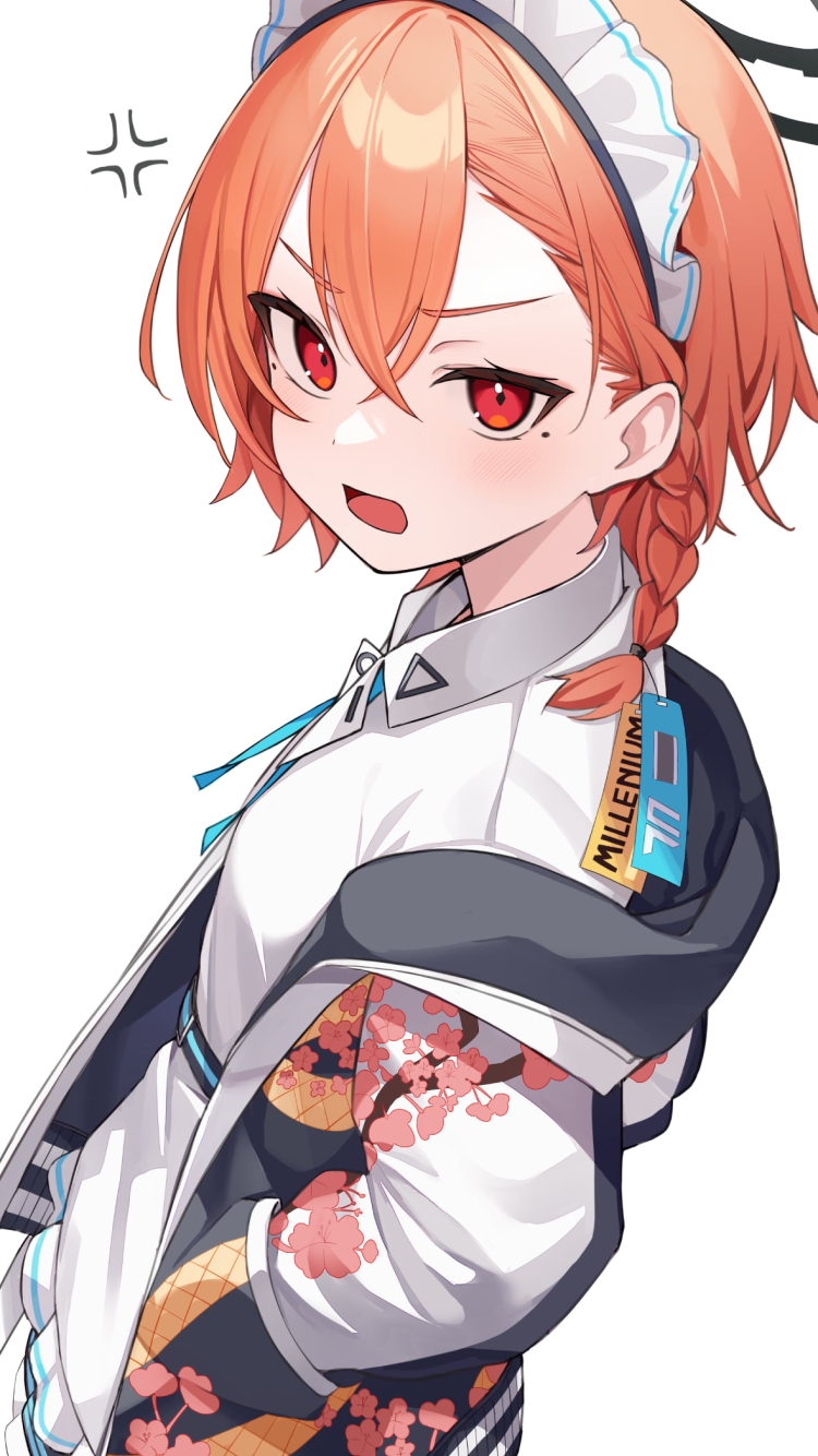 腰に手をあて怒る美甘ネル / ブルーアーカイブの750 x 1334 / スマホ壁紙