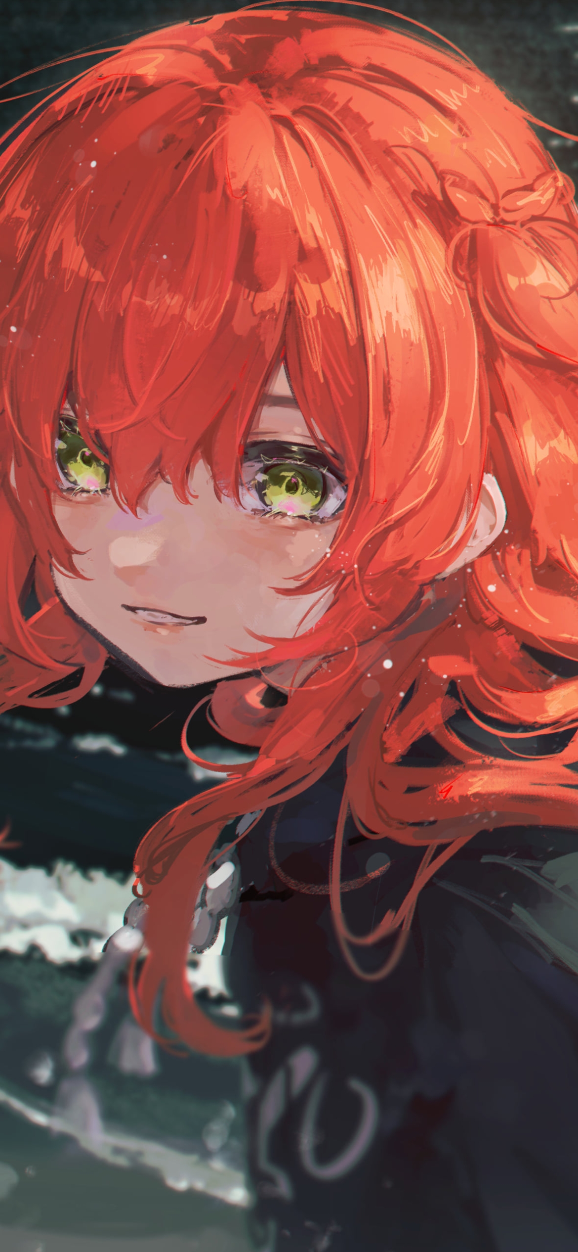 夜の海と喜多郁代 / ぼっち・ざ・ろっく!の1170 x 2532 / スマホ壁紙