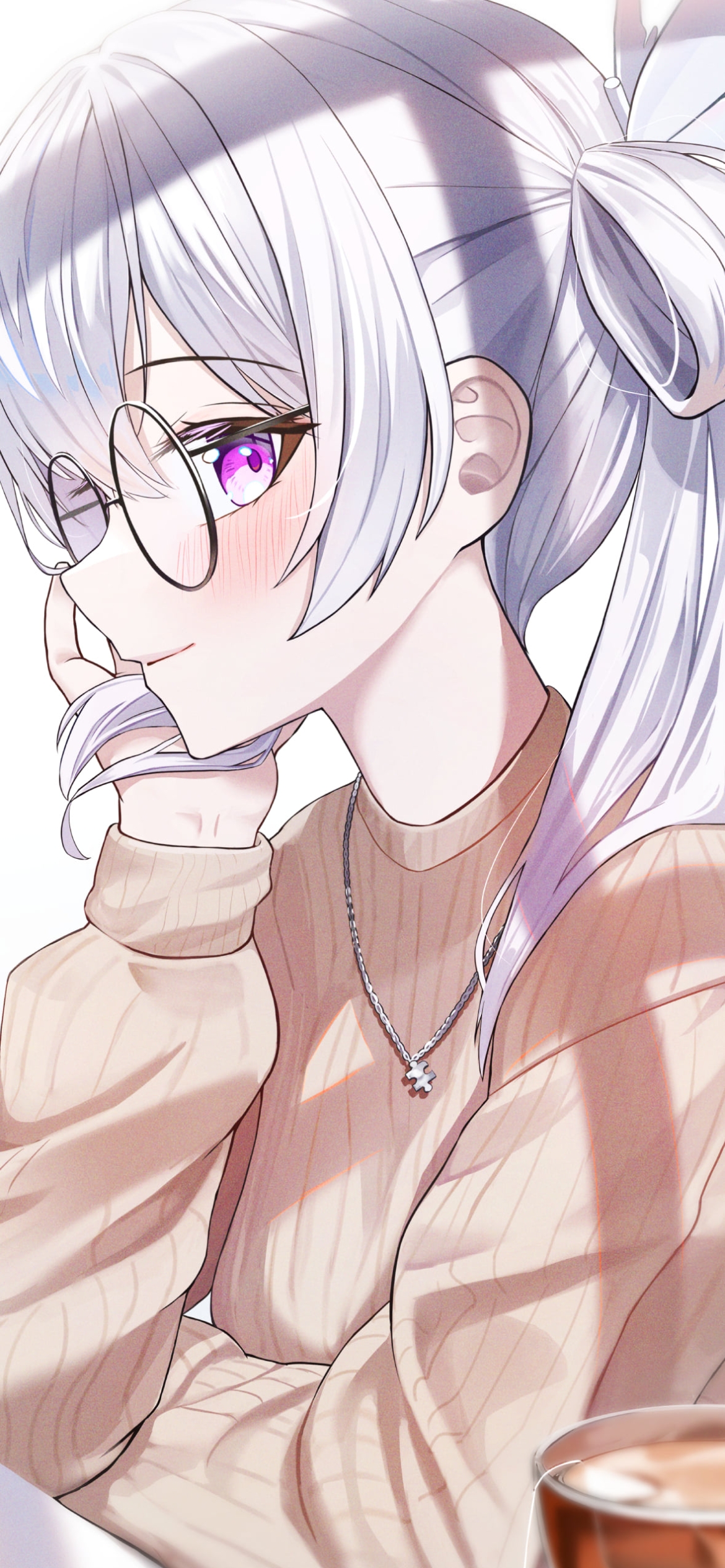 頬杖をつくine / バーチャルYouTuberの1170 x 2532 / スマホ壁紙