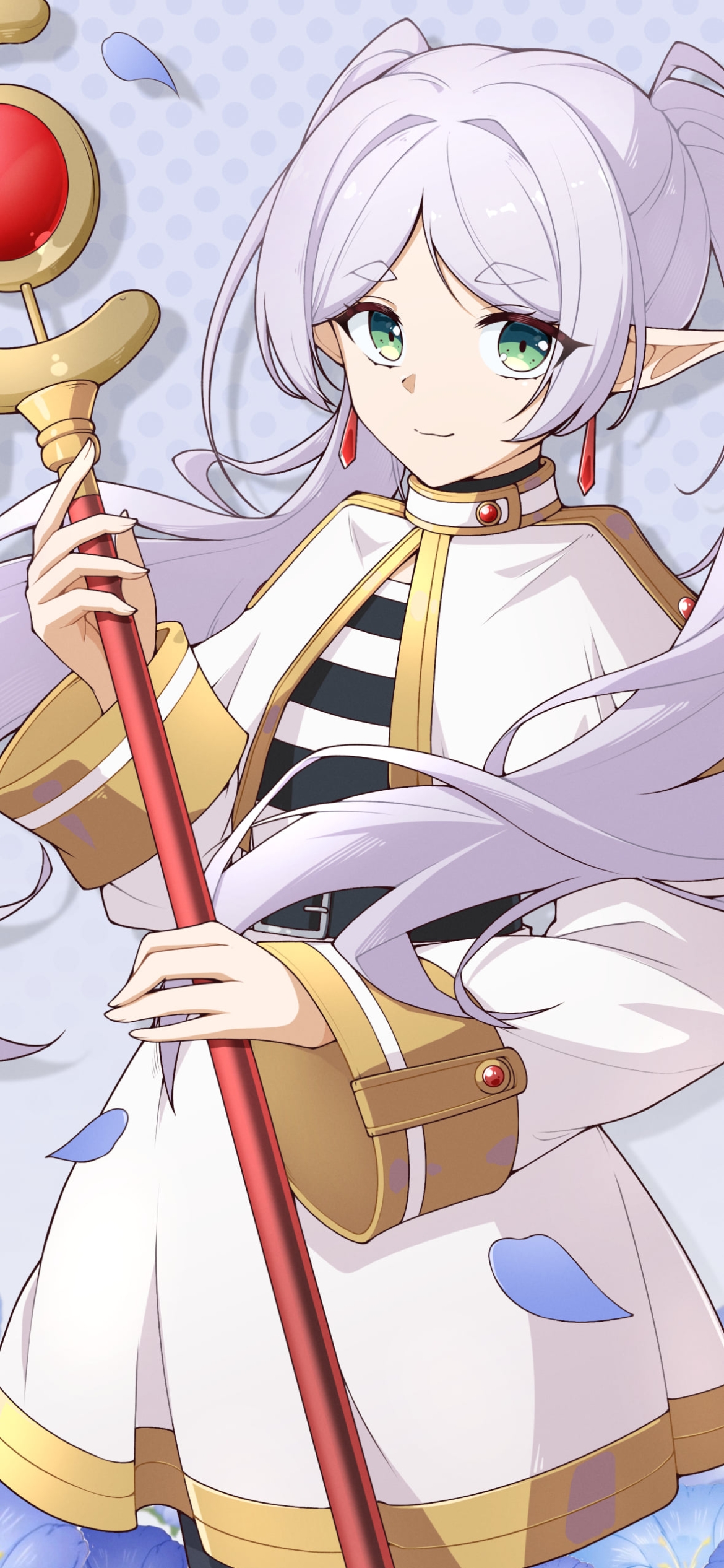 魔法の杖を持つフリーレン / 葬送のフリーレンの1170 x 2532 / スマホ壁紙