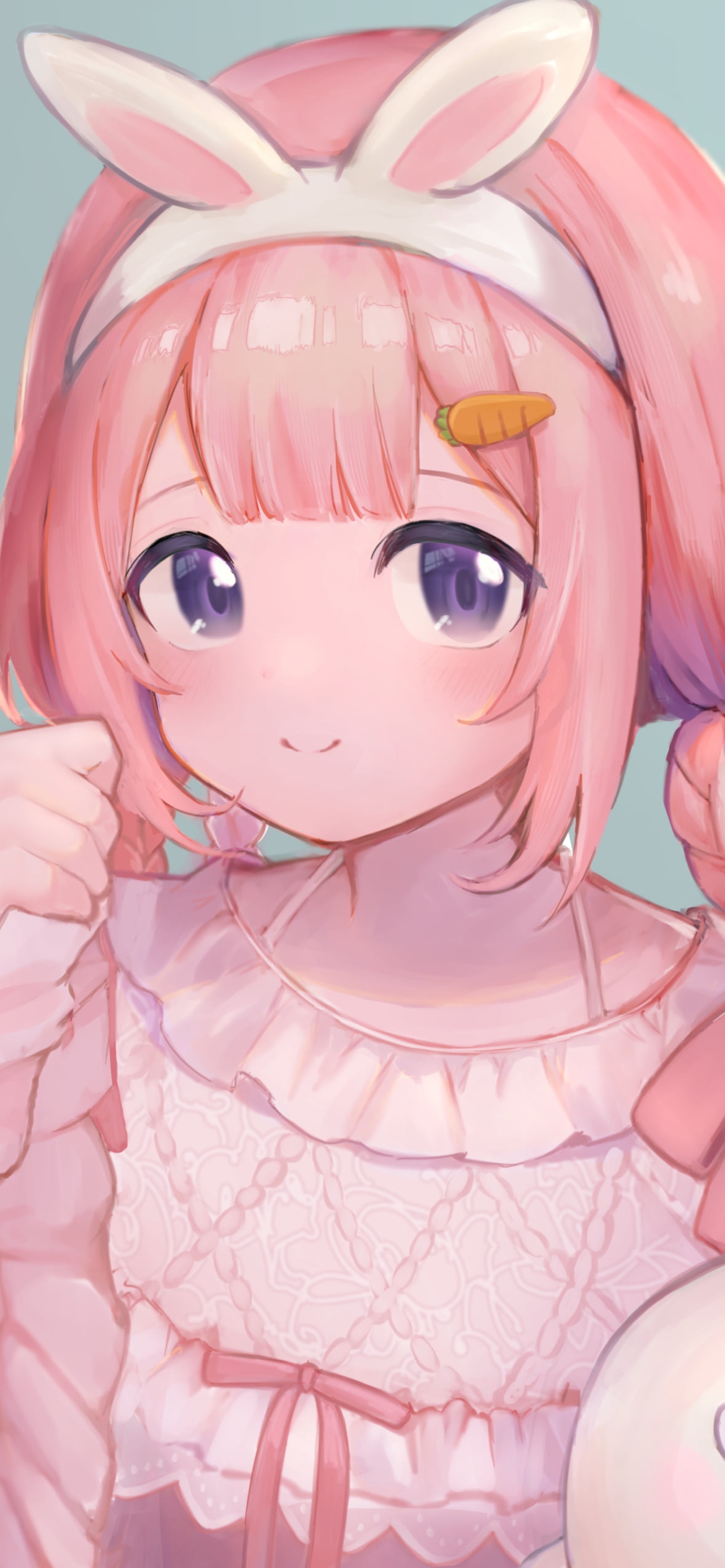 兎耳のカチューシャを付けた周央サンゴ / にじさんじ / バーチャルYouTuberの1170 x 2532 / スマホ壁紙