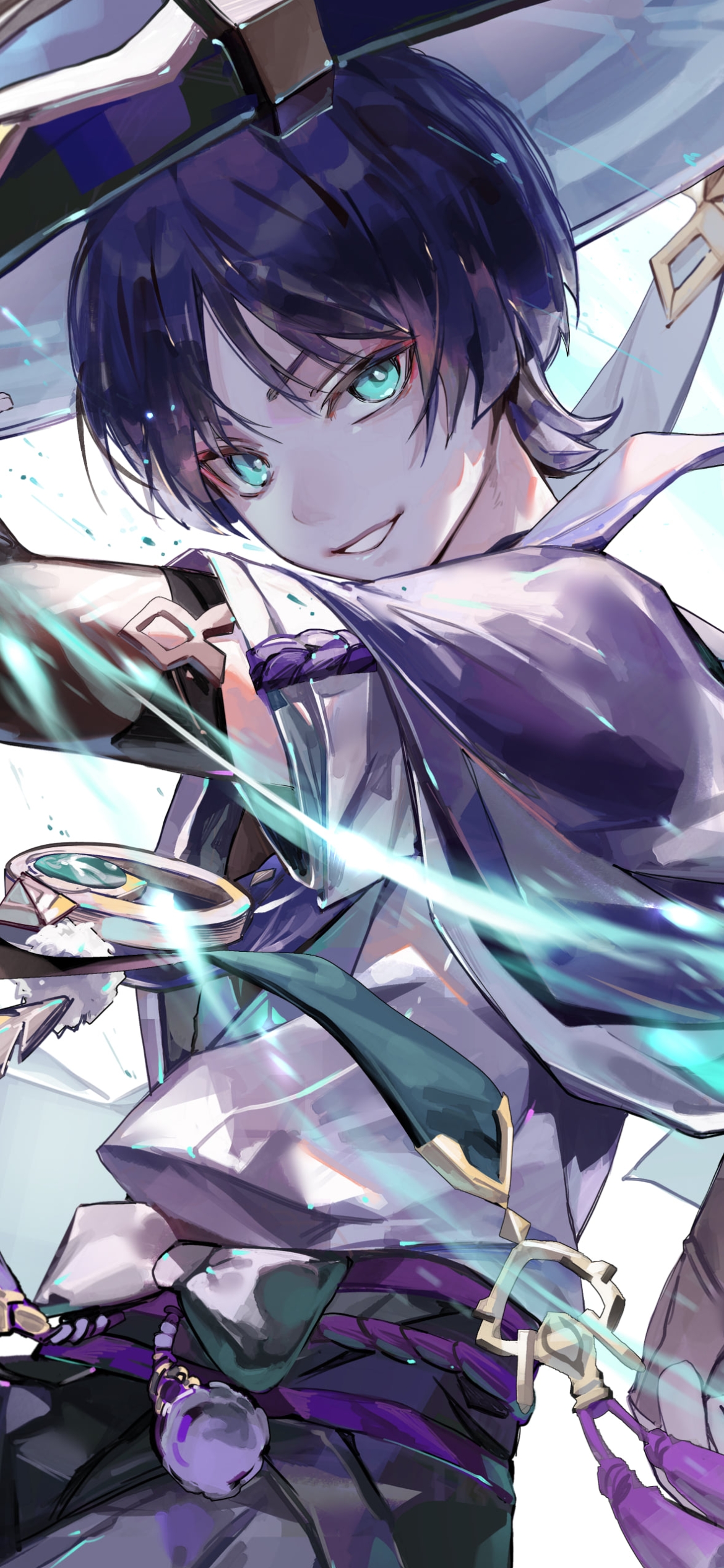 左手を振るスカラマシュ / 放浪者 / 原神の1170 x 2532 / スマホ壁紙