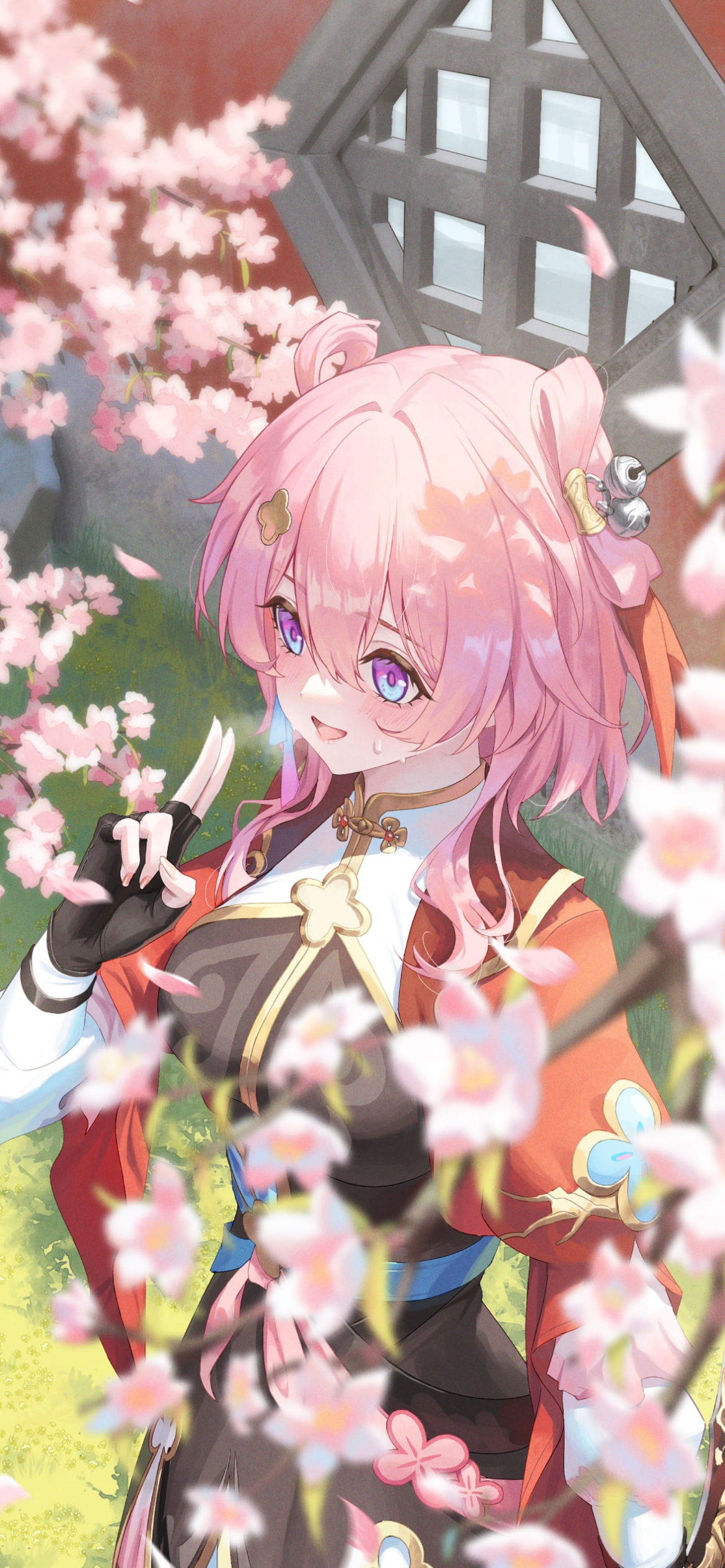 桜の花と三月七 / 崩壊:スターレイルの1170 x 2532 / スマホ壁紙