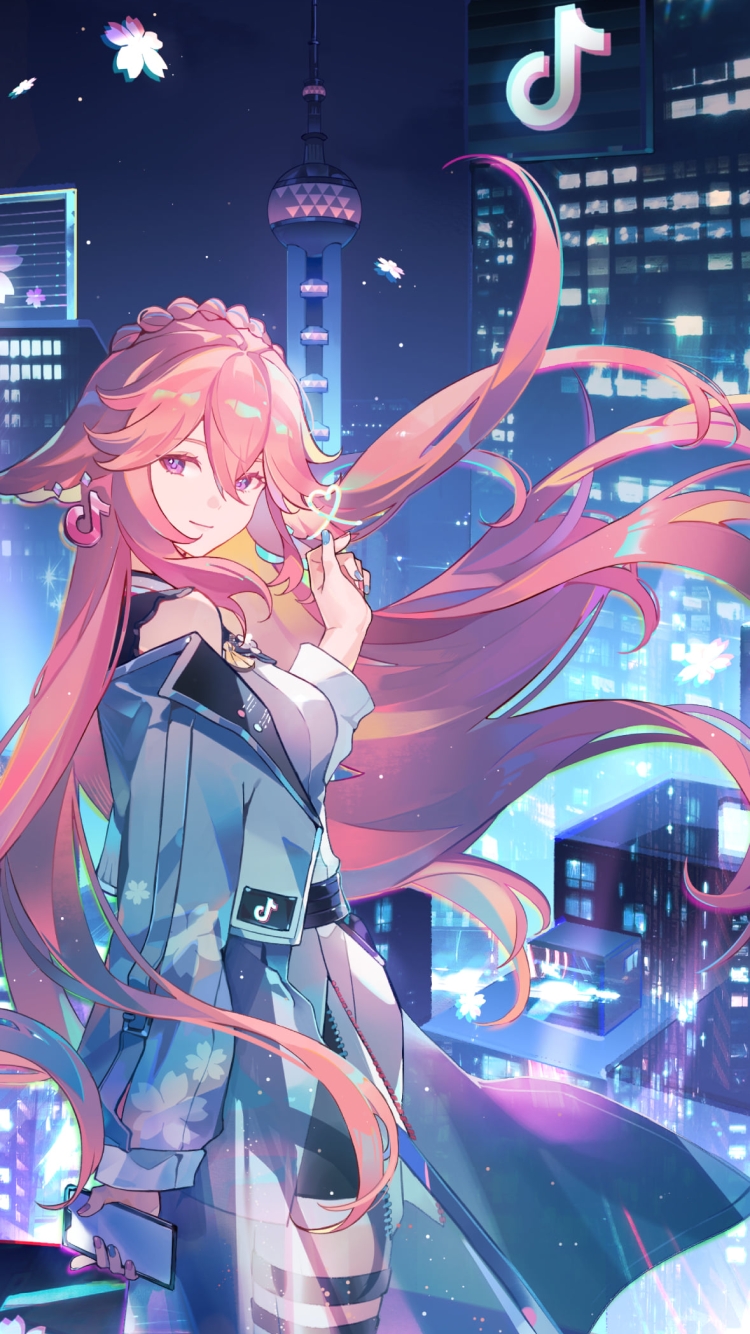 こちらに微笑む八重神子 / Tiktok / 原神の750 x 1334 / スマホ壁紙
