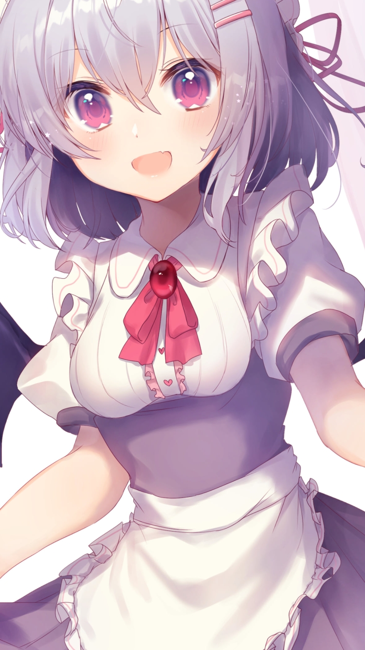 満面の笑みのレミリア・スカーレット / コウモリの翼 / 東方の750 x 1334 / スマホ壁紙