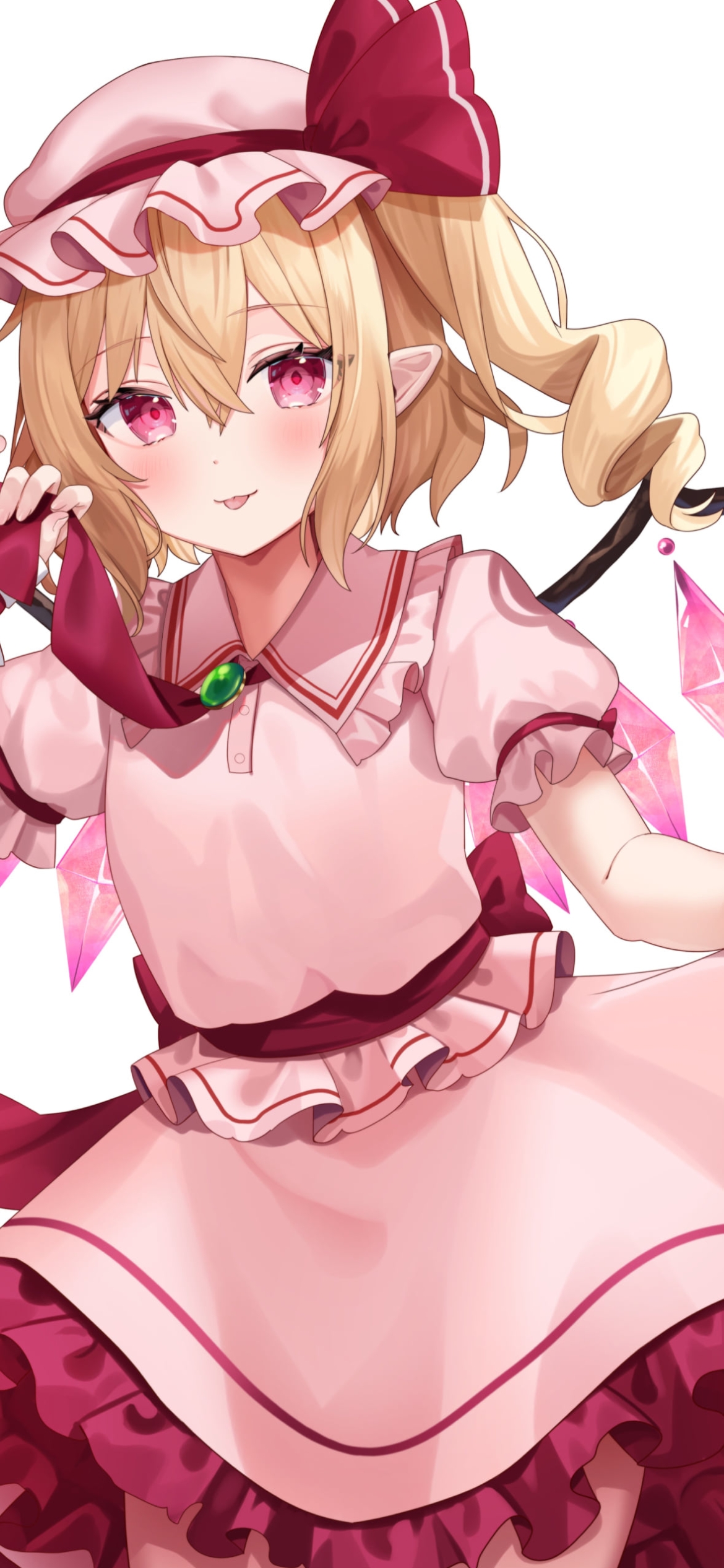 アスコットタイを触るフランドール・スカーレット / 東方の1170 x 2532 / スマホ壁紙