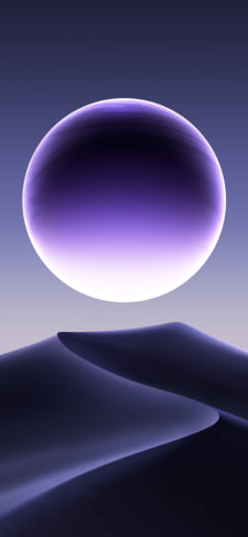 紫の砂漠と満月 / デジタルアート iPhone用の壁紙