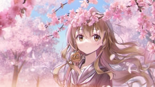 桜の花見をする逢坂大河 (あいさか たいが) / とらドラ！のデスクトップPC用の壁紙