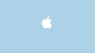 パステル 水色 AppleロゴのデスクトップPC用の壁紙