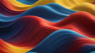 鮮やかな赤・青・黄色の波 / 布 / 綺麗のデスクトップPC用の壁紙