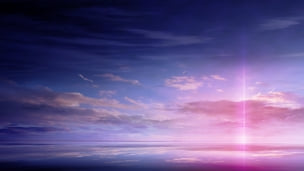 紫に染まる水平線 / 綺麗 / 海に反射する雲のデスクトップPC用の壁紙