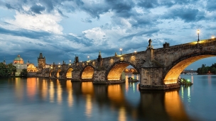 チェコ プラハ カレル橋のデスクトップPC用の壁紙