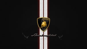 ランボルギーニのロゴ / Lamborghini logo / 黒 / 2本の線のデスクトップPC用の壁紙