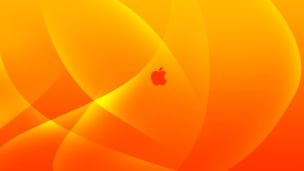 綺麗なオレンジ Apple ロゴのデスクトップPC用の壁紙